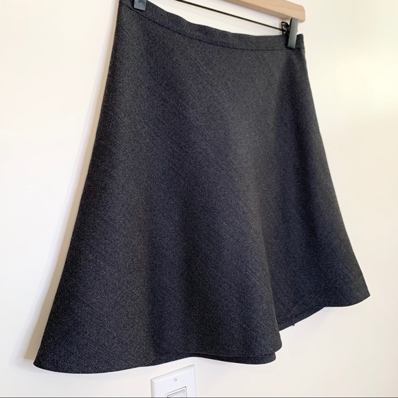 THEORY Zulle Wool A-Line Suiting Skirt Charcoal - Picture 3 of 11